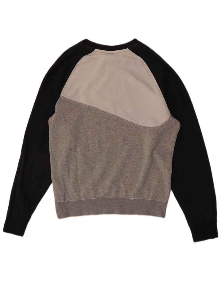 Nike Sudadera con gráfico y diseño tipo jersey de algodón color block en gris pequeño para hombre