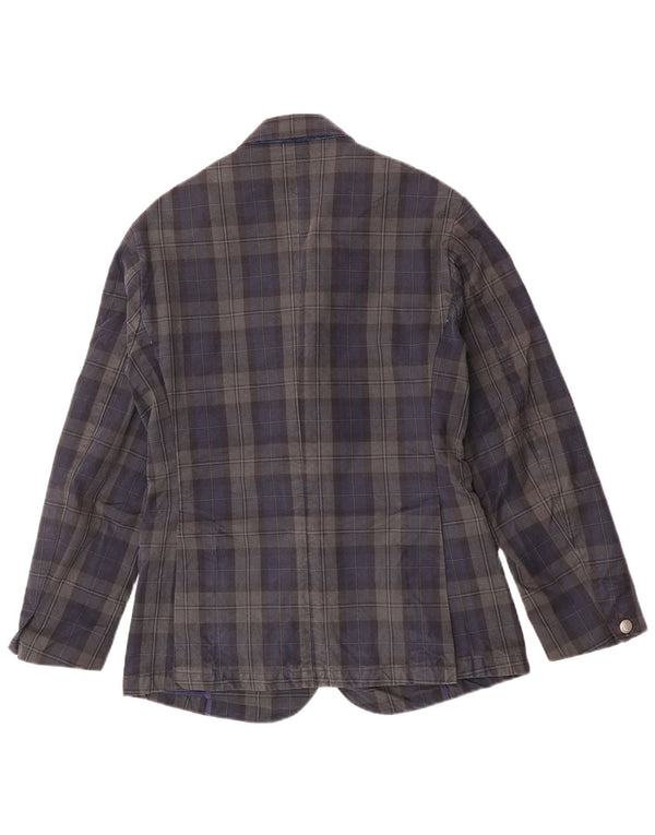 Jaggy Chaqueta tipo blazer de 3 botones para hombre IT 48 Algodón a cuadros azul marino mediano