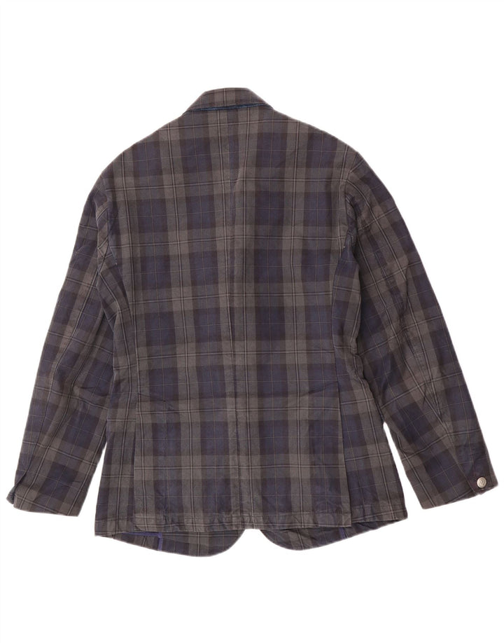 Jaggy Chaqueta tipo blazer de 3 botones para hombre IT 48 Algodón a cuadros azul marino mediano