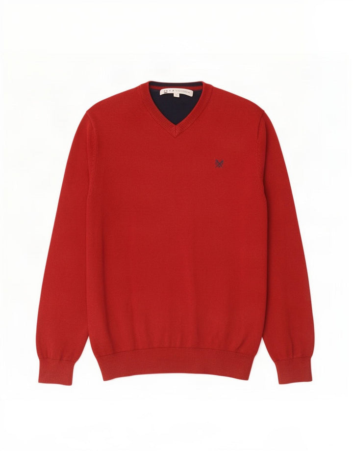 J. Crew Jersey con cuello en V para hombre de algodón rojo medio