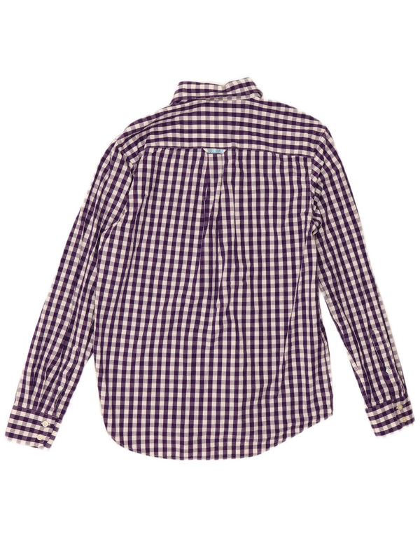 Crew Clothing Camisa para hombre Algodón a cuadros morado pequeño