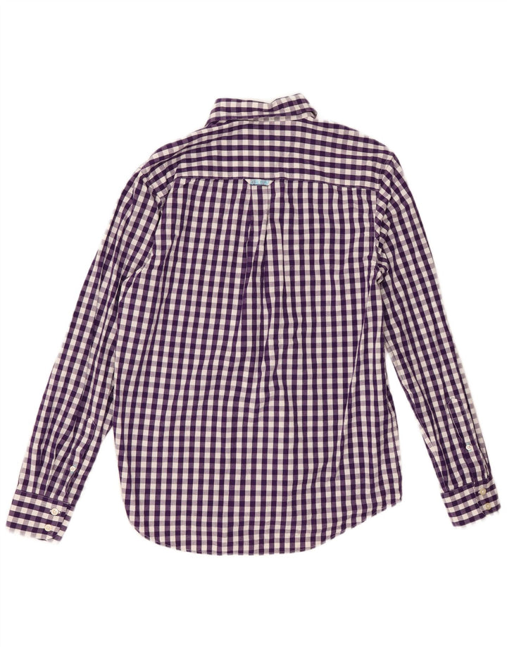 Crew Clothing Camisa para hombre Algodón a cuadros morado pequeño