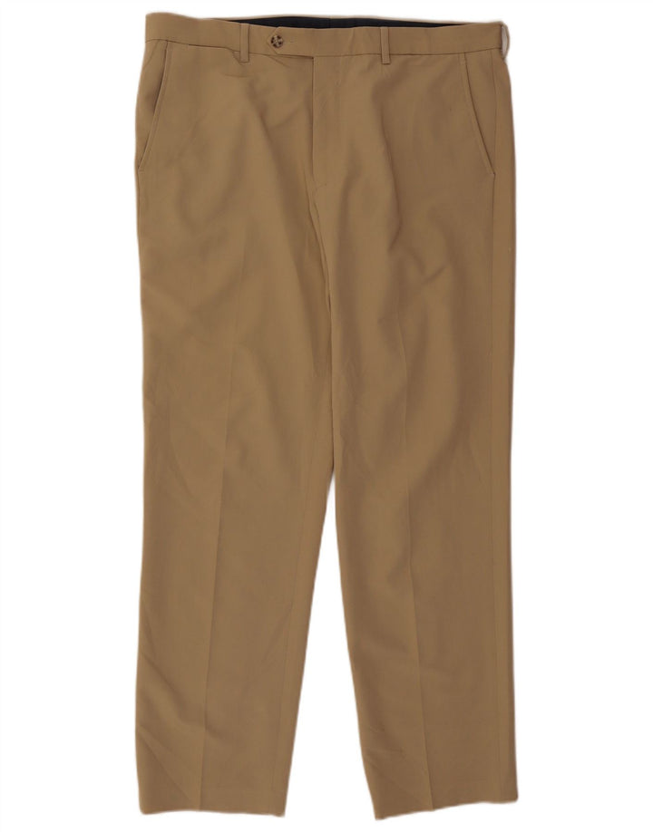 Pantalón de traje recto Nautica para hombre W36 L30 Poliéster beige