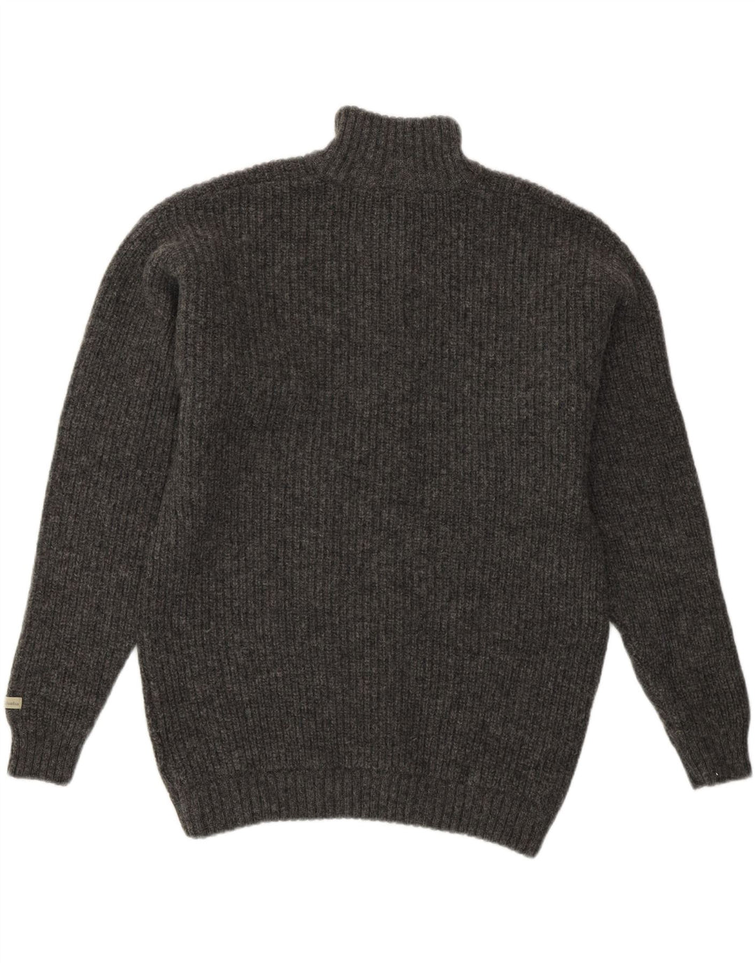 Columbia Hombre Zip Neck Jumper Sweater Lana Gris Medio