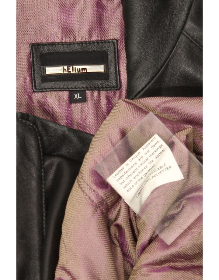 HELIUM Chaqueta de cuero para hombre ES 42 XL Cuero negro