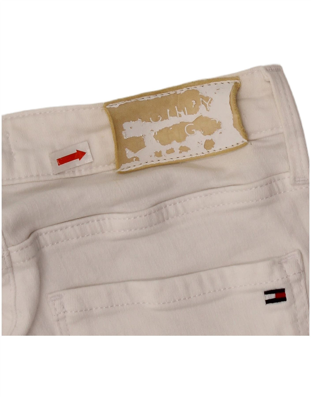 Tommy Hilfiger Vaqueros Ajustados Como Para Mujer W28 L27 Algodón Blanco