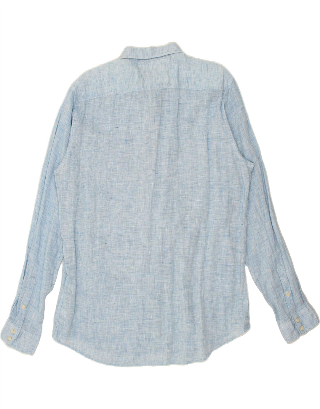 MARLBORO CLASSICS Camisa de ajuste personalizado para hombre 2XL Lino azul