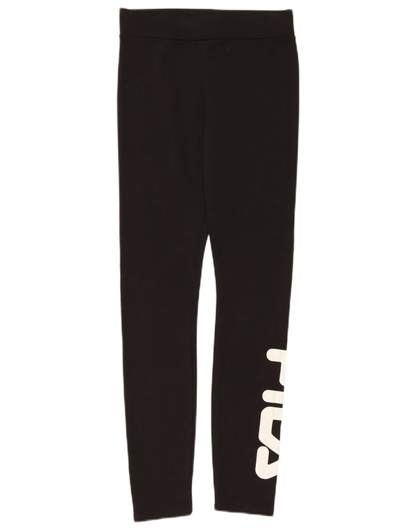 Fila Leggings gráficos para mujer UK 8 Small Poliéster negro