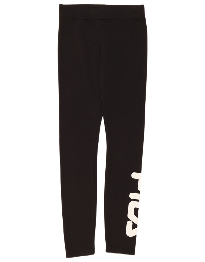 Fila Leggings gráficos para mujer UK 8 Small Poliéster negro
