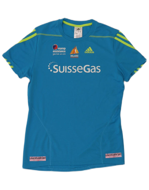 Adidas Mens Climalite Graphic Camiseta Top XS Azul Poliéster