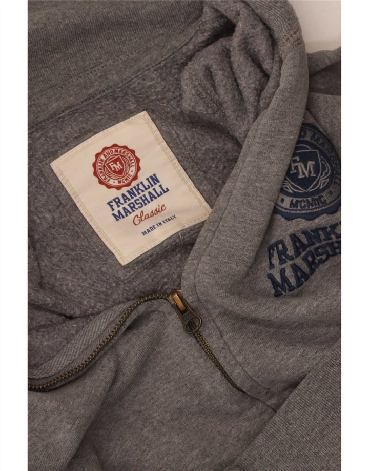 Franklin Marshall Mens Graphic Chándal Top Chaqueta Gris Medio