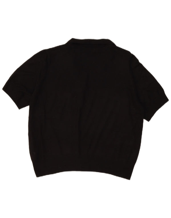 Marks & Spencer Jersey de Manga Corta con Cuello Polo para Mujer UK 40 XL Negro