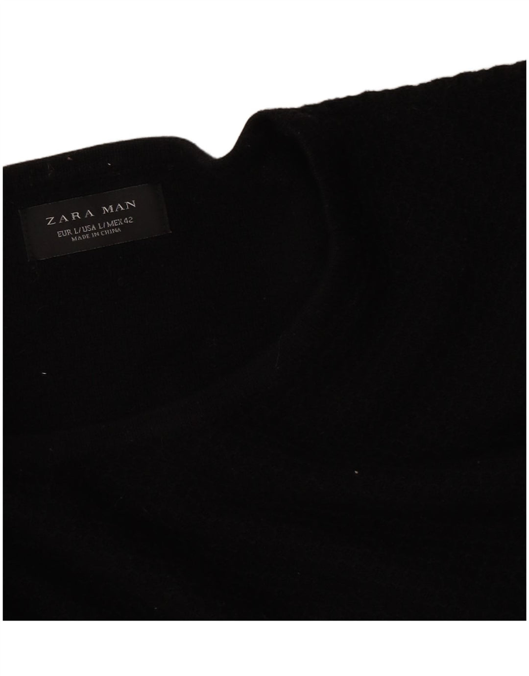 Zara Hombre Jersey De Cuello Redondo Jersey Grande Negro