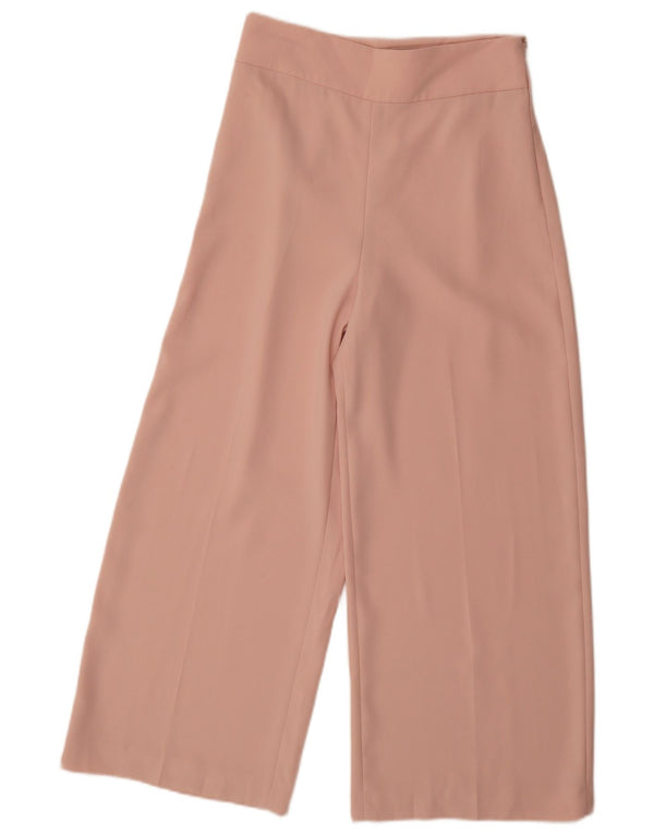 Zara Mujer Pantalones Cortos De Pierna Ancha Pequeño W26 L25 Poliéster Rosa