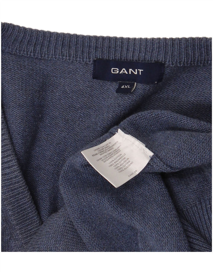 GANT Jersey con Cuello en V para Hombre 4XL Azul Marino Algodón