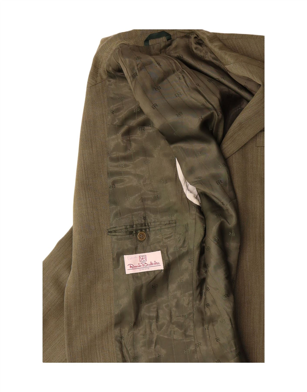 RENATO BALESTRA Mens 3 Button Blazer Jacket UK 38 Medium Khaki