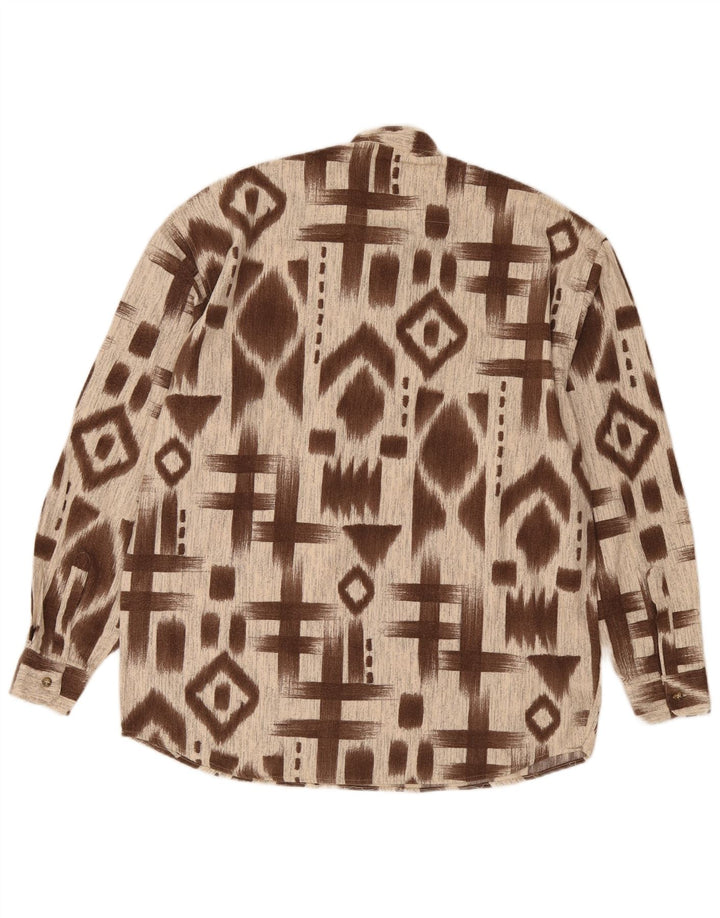 Mac Fashion Camisa tipo jersey para hombre XL Marrón Geométrico