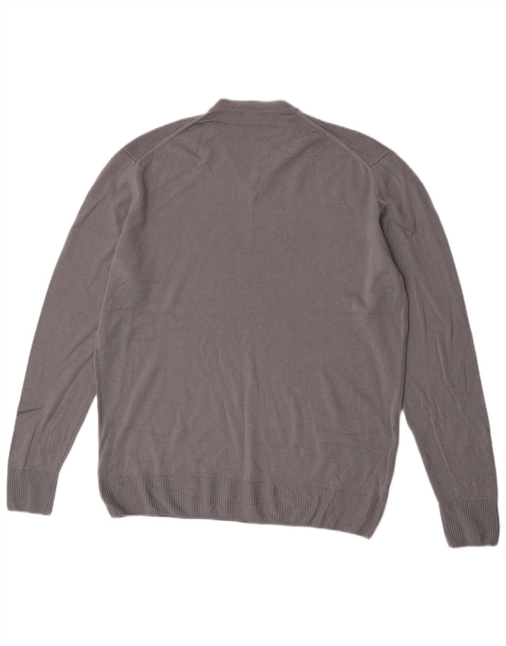 Zara Hombre Jersey Cuello Pico XL Lana Gris