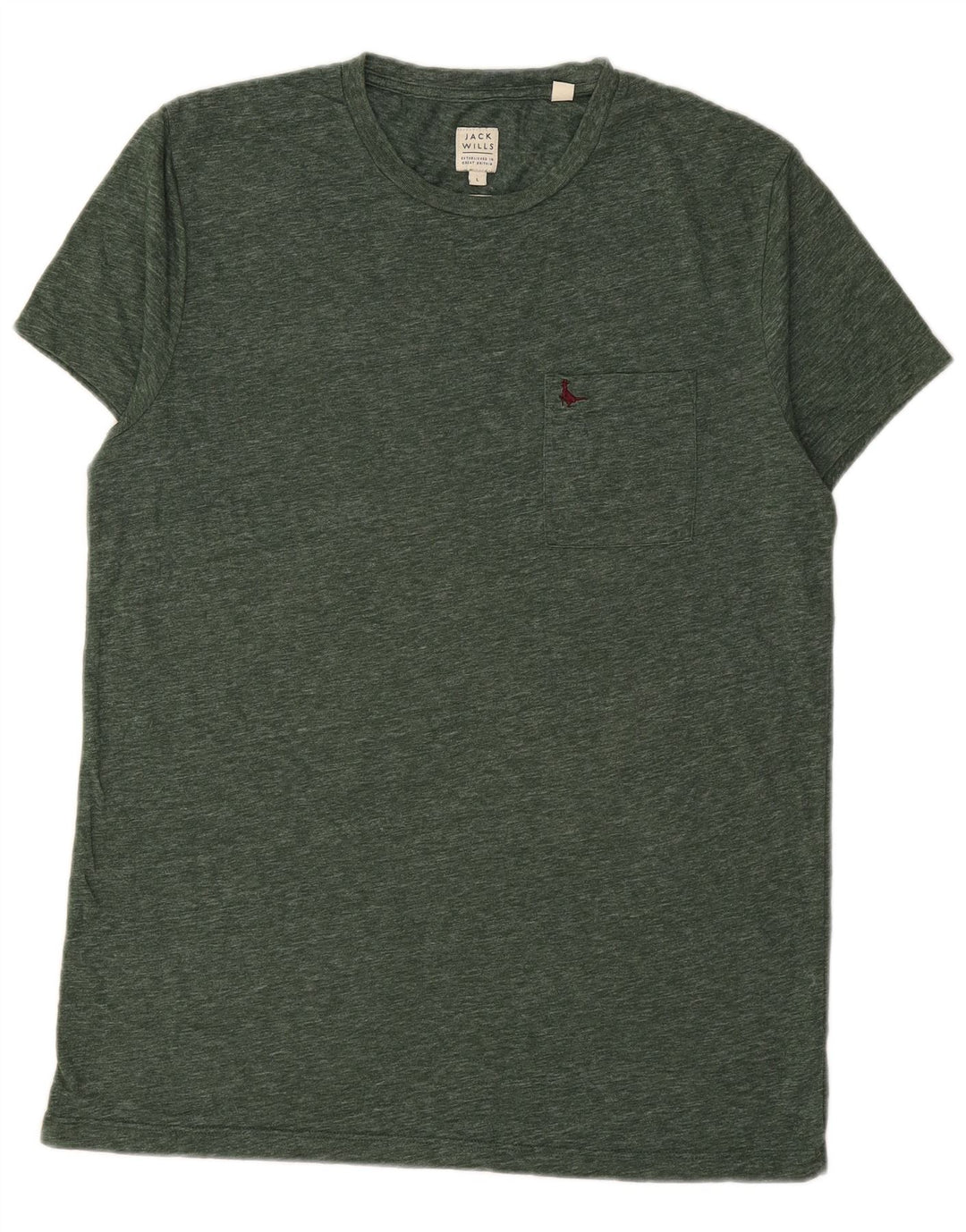 JACK WILLS Camiseta Hombre Top Grande Algodón Verde
