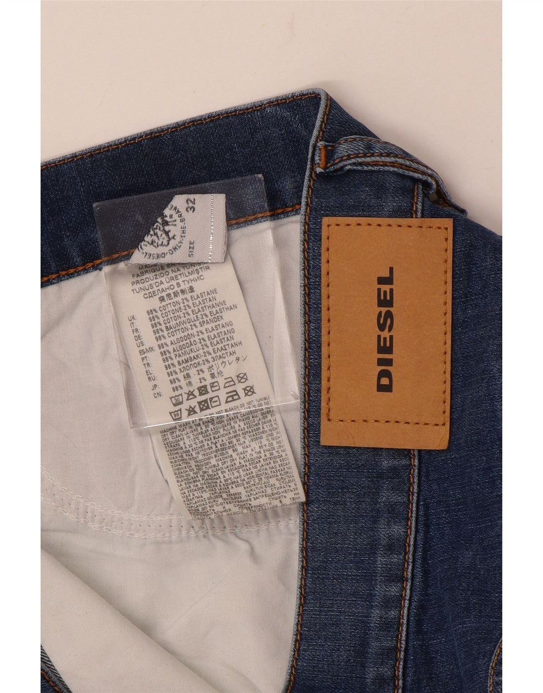 Diesel Hombre Vaqueros Slim W32 L31 Algodón Azul
