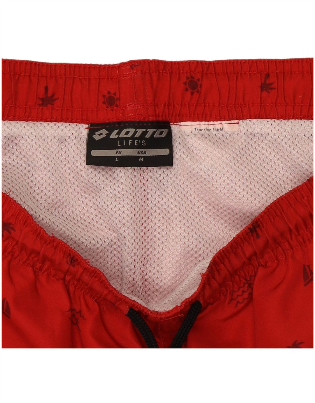 Lotto Bañador con gráfico para hombre, talla grande, rojo