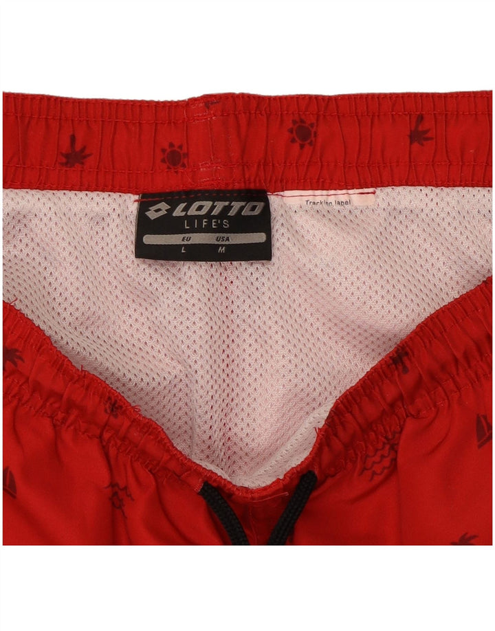 Lotto Bañador con gráfico para hombre, talla grande, rojo