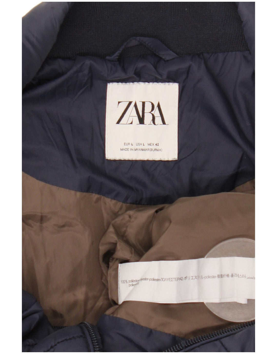 Zara Mens Chaleco Acolchado Reino Unido 40 Grande Azul Marino Poliéster