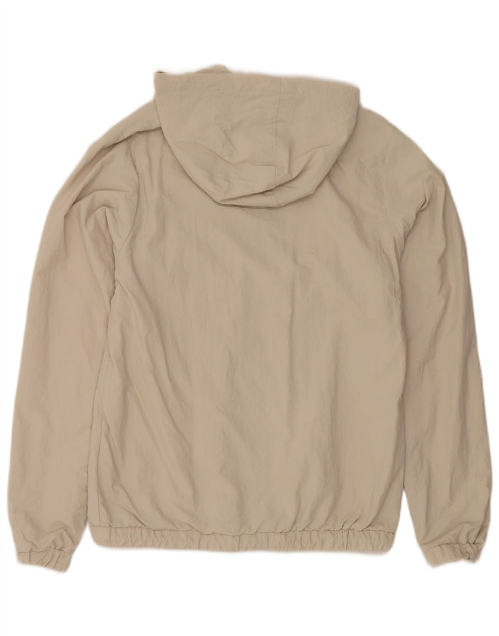 Ellesse Chaqueta impermeable con capucha de gran tamaño para mujer UK 8 Small Beige Nylon