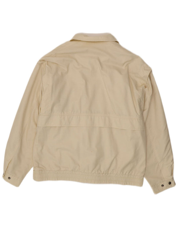 Melka Chaqueta Bomber para Hombre EU 50 Grande Algodón Blanco Roto