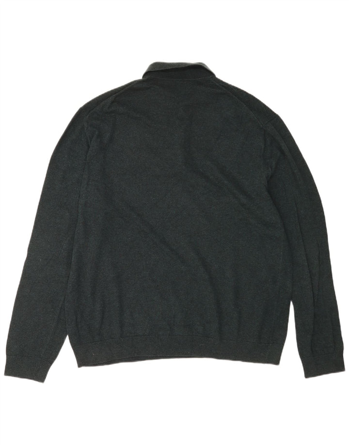 Marks & Spencer - Jersey de cuello polo para hombre, talla grande, algodón verde