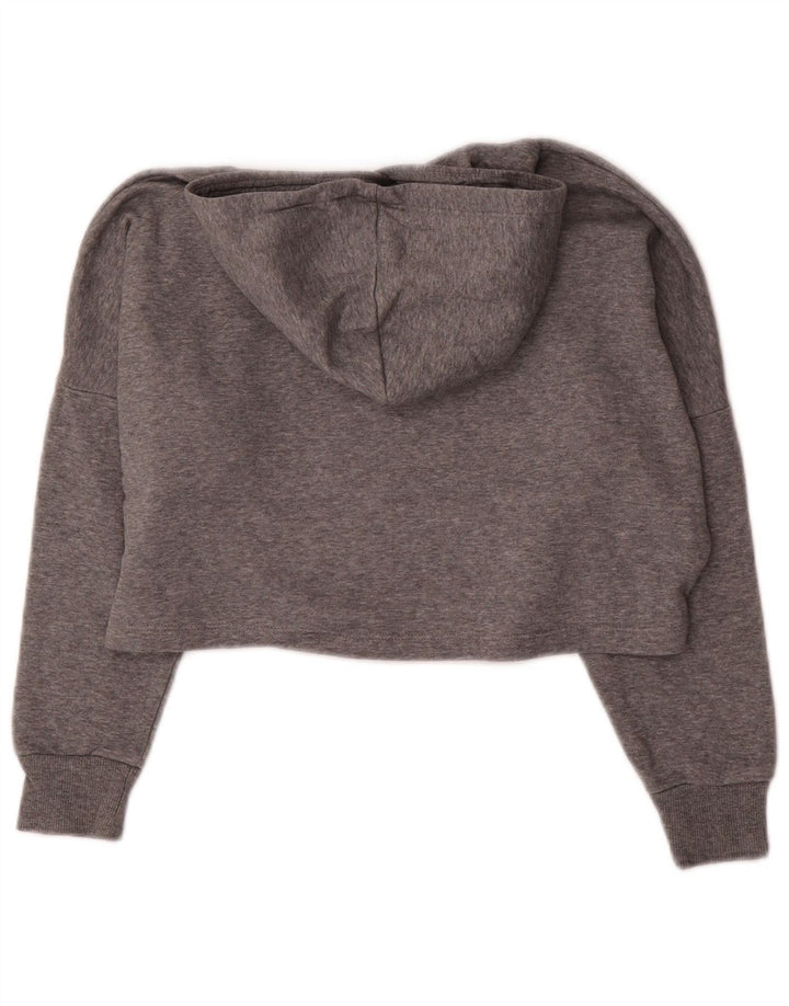 PUMA Jersey con capucha y gráfico corto para niñas 9-10 años Algodón gris