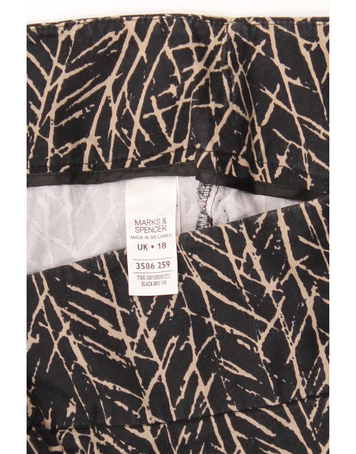 Marks & Spencer Falda Lápiz con Patrón Abstracto para Mujer UK 18 XL W38 Negro