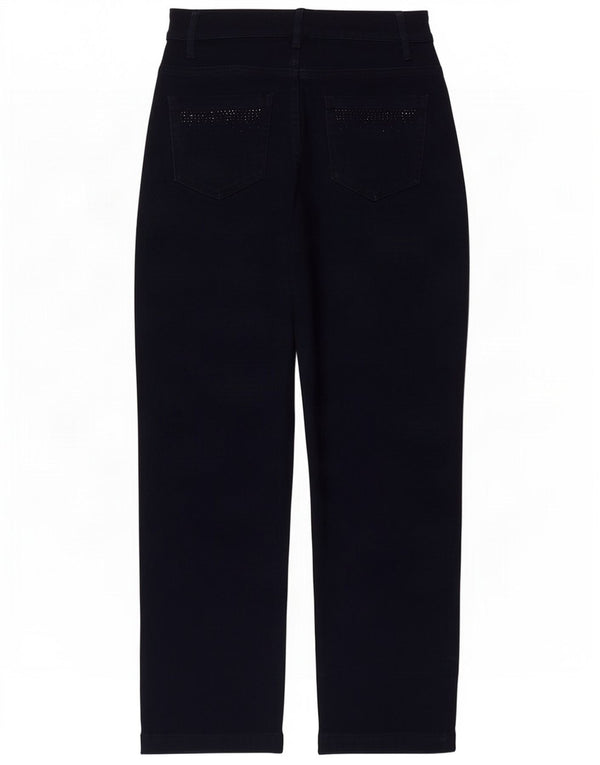 Marks & Spencer Womens Straight Jeans UK 12 Medium W30 L28 Navy Blue Cotton