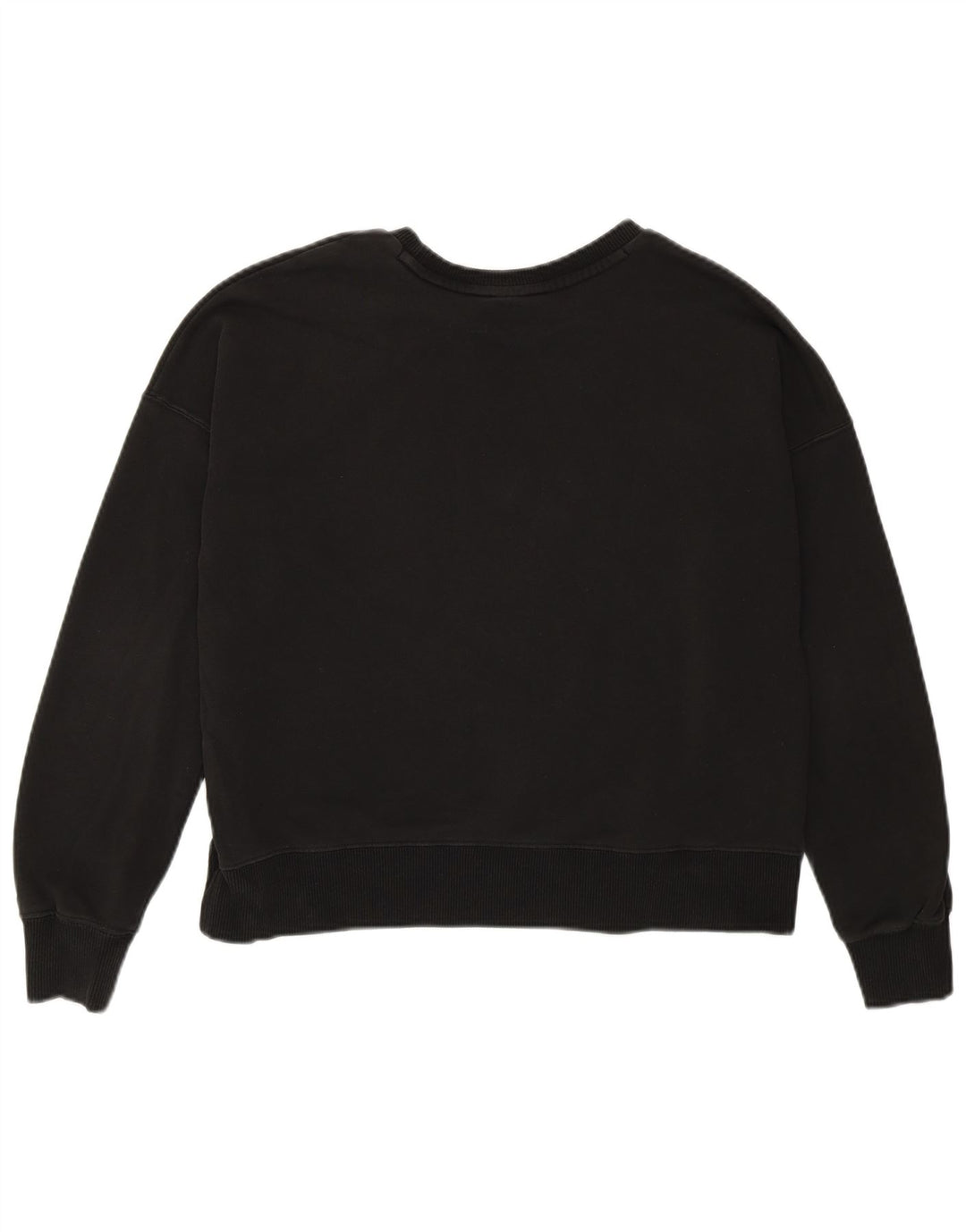 Puma Mujer Oversize Crop Graphic Sudadera Jumper UK 6 XS Algodón Negro