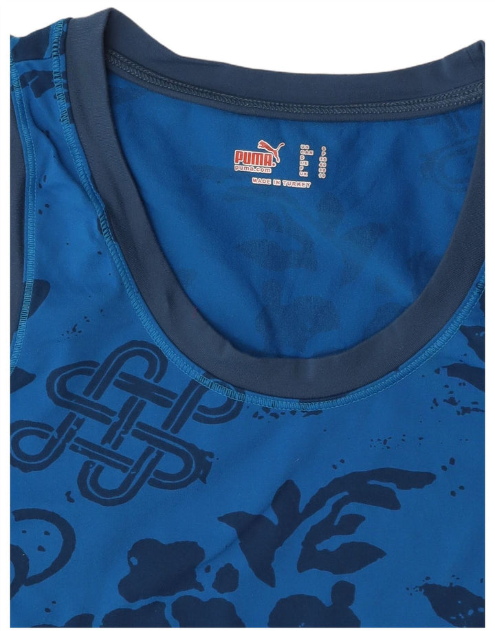 PUMA Top sin mangas gráfico para mujer UK 10 Small Blue Floral