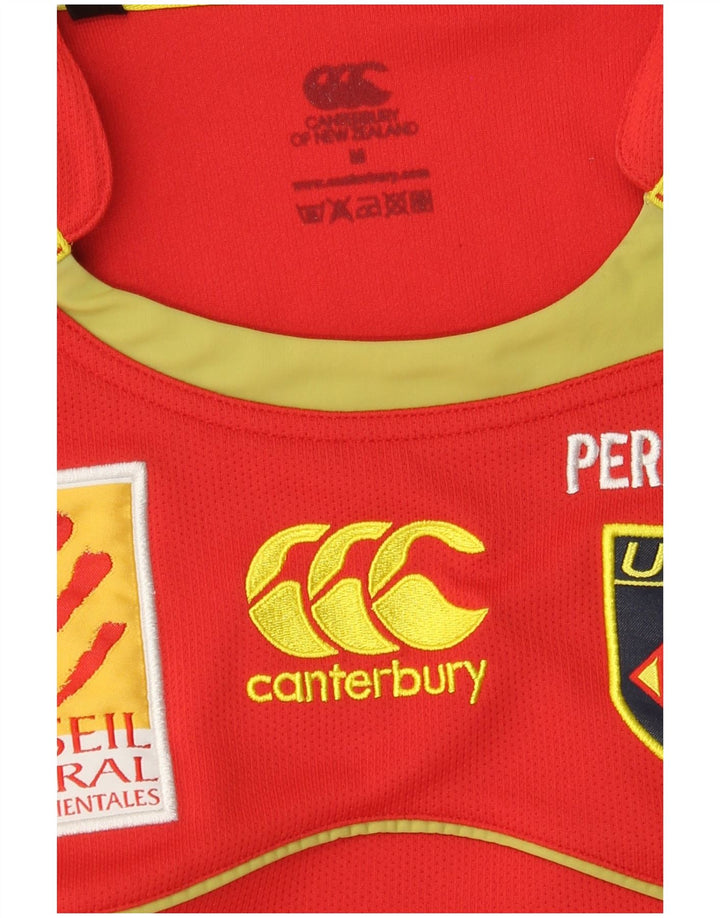 Canterbury - Camiseta gráfica para hombre, color rojo medio, color block