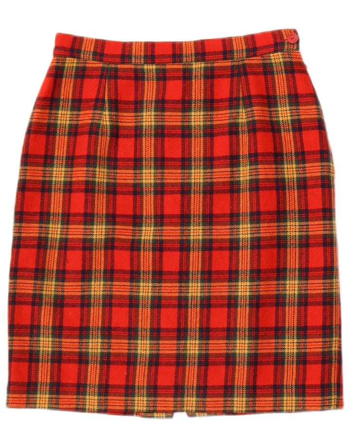 Vintage mujer mini falda W25 XS rojo cuadros