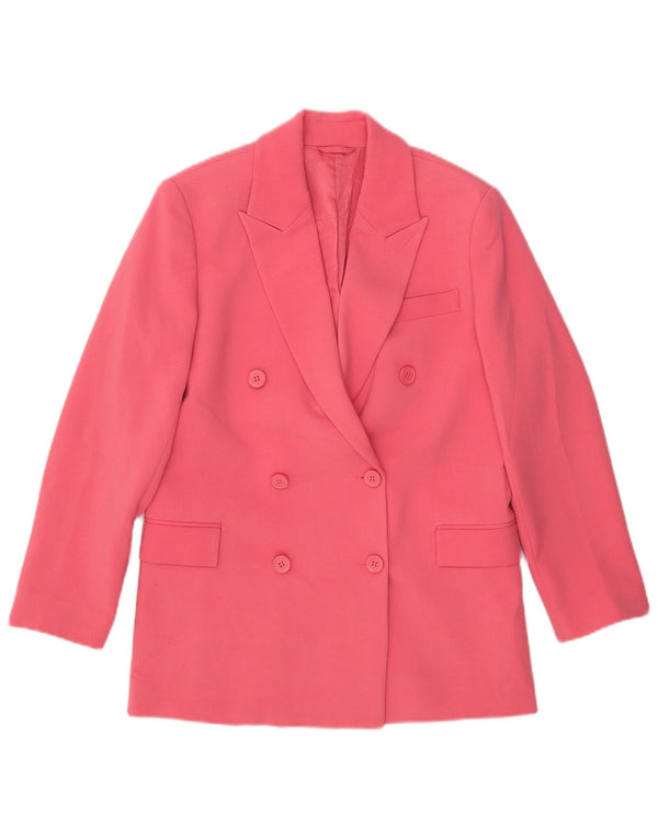 Benetton Chaqueta Americana De Corte Holgado Con Doble Botonadura Para Mujer UK 6 XS Rosa