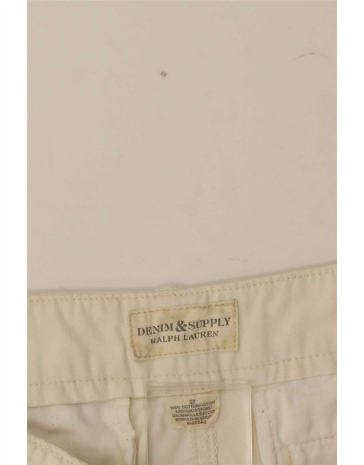 Ralph Lauren - Pantalones cortos chinos para mujer W27 pequeño algodón blanco