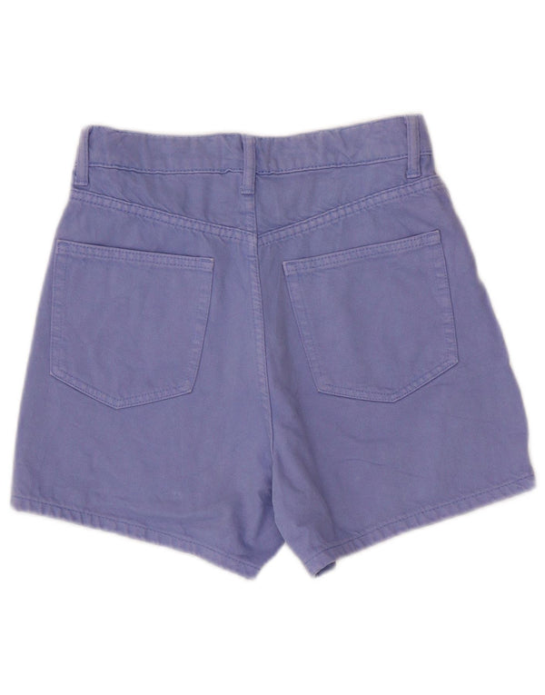 Zara Womens High Waist Casual Shorts EU 36 XS W26 Purple Cotton