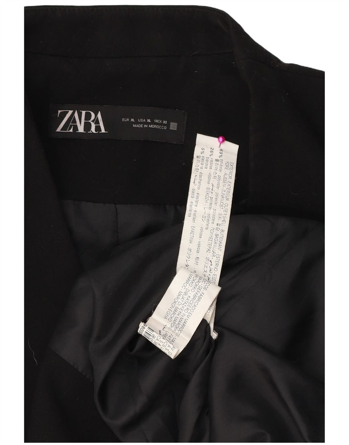 Zara Mujer Blazer Chaqueta ES 40 XL Poliéster Negro