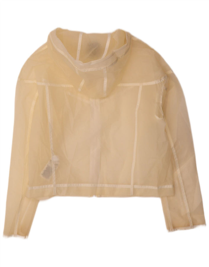 Nike Chaqueta impermeable extragrande con capucha para mujer UK 10 Small Off White Poliuretano