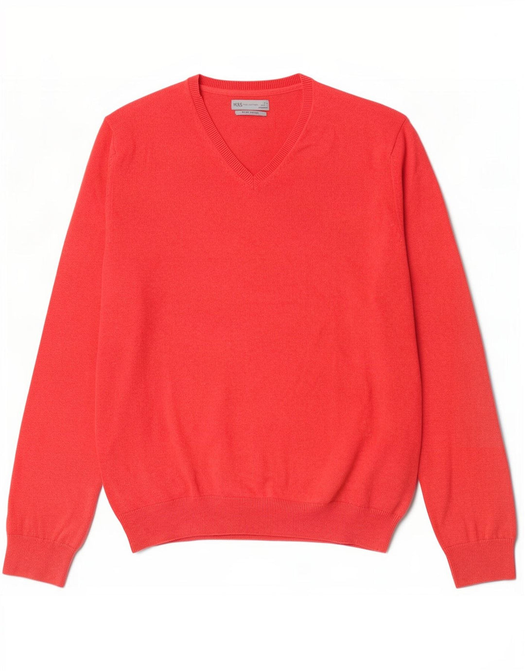 Marks & Spencer Jersey con cuello en V para hombre XL Algodón rojo