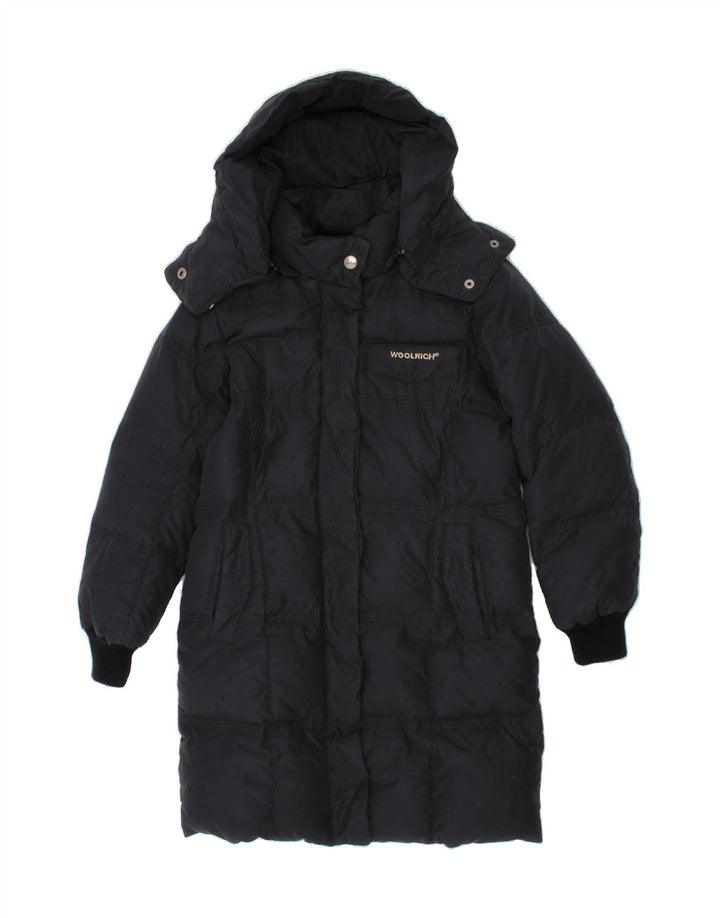 WOOLRICH Girls Hooded Padded Coat 5-6 Years Black Vintage Woolrich and Second-Hand Woolrich from Messina Hembry 