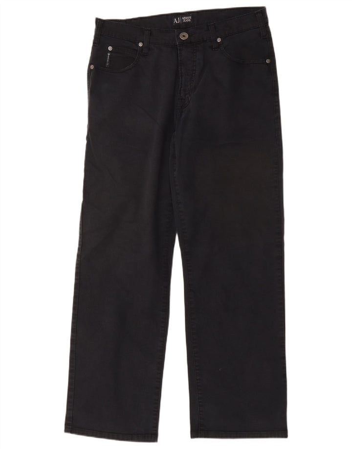 Armani Jeans rectos para hombre W32 L28 Algodón negro