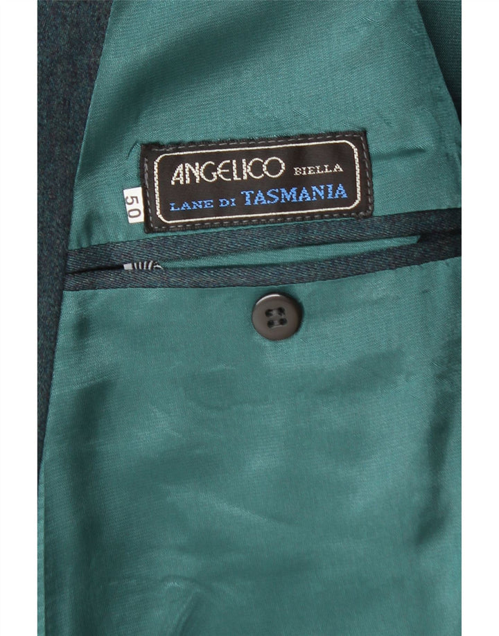 ANGELICO Traje de 2 piezas con doble botonadura para hombre IT 50 Large W34 L30 Verde