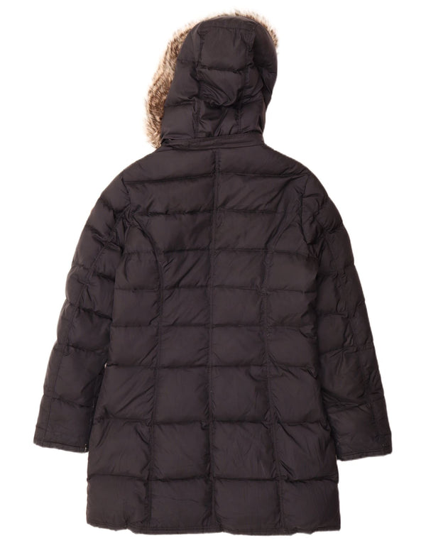Tommy Hilfiger Abrigo acolchado con capucha para mujer UK 44 Poliéster azul marino mediano