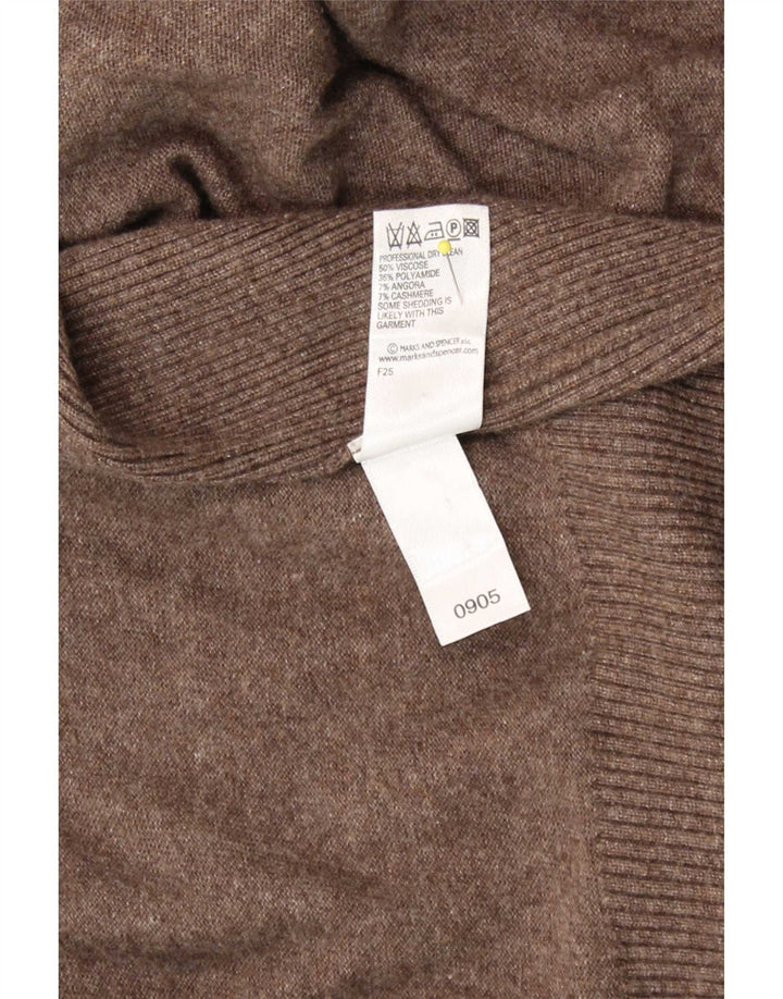Marks & Spencer Suéter Cárdigan Asimétrico para Mujer UK 40/40 Marrón Medio