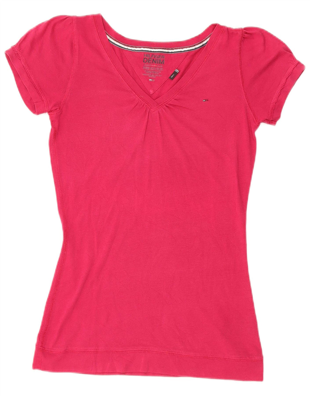 TOMMY HILFIGER Camiseta para mujer Top UK 8 Small Pink Cotton