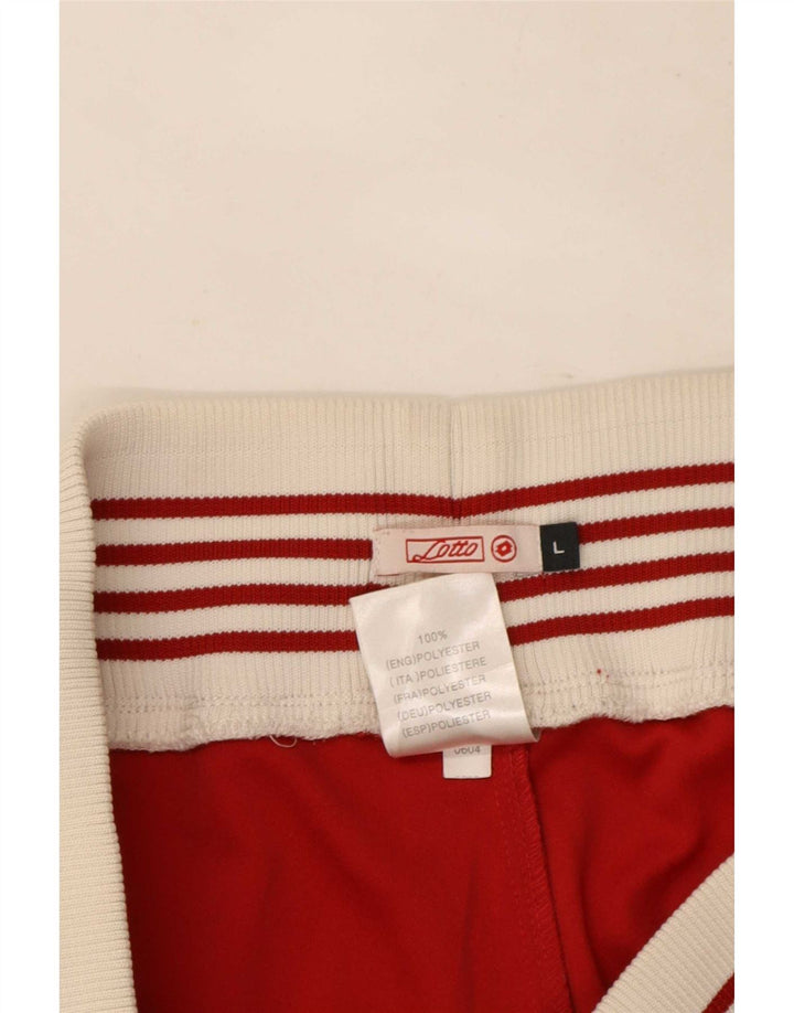Lotto Pantalones de chándal para mujer UK 44 Large Rojo Colorblock Poliéster